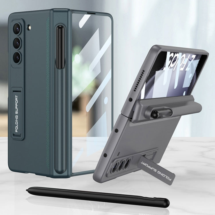For Samsung Galaxy Z Fold5 GKK Integrated Magnetic Full Coverage Phone Flip Case with Pen Holder