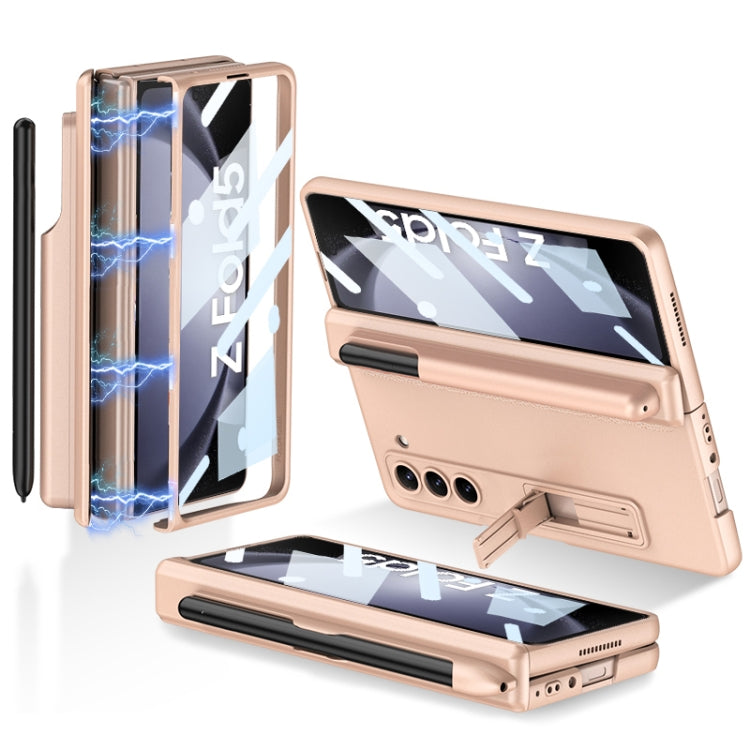 For Samsung Galaxy Z Fold5 GKK Magnetic Full Coverage Phone Flip Case with Pen Holder