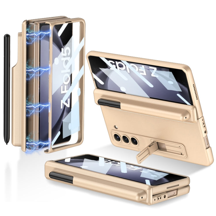 For Samsung Galaxy Z Fold5 GKK Magnetic Full Coverage Phone Flip Case with Pen Holder