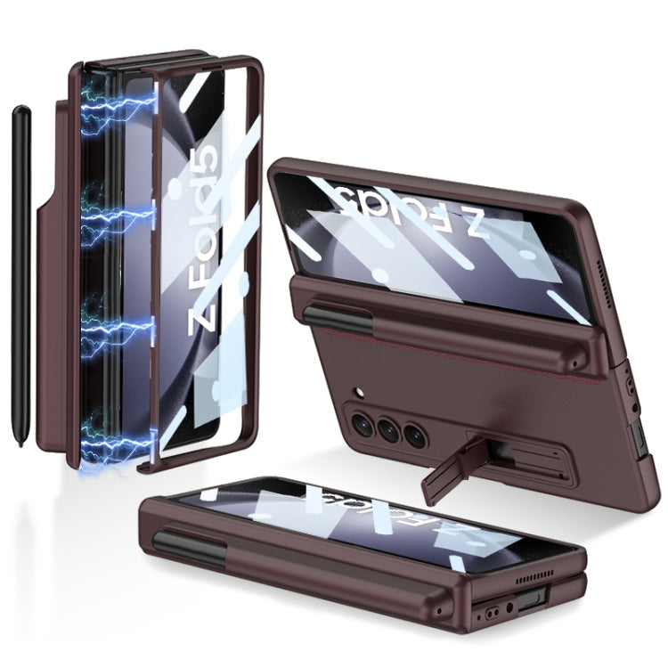 For Samsung Galaxy Z Fold5 GKK Magnetic Full Coverage Phone Flip Case with Pen Holder