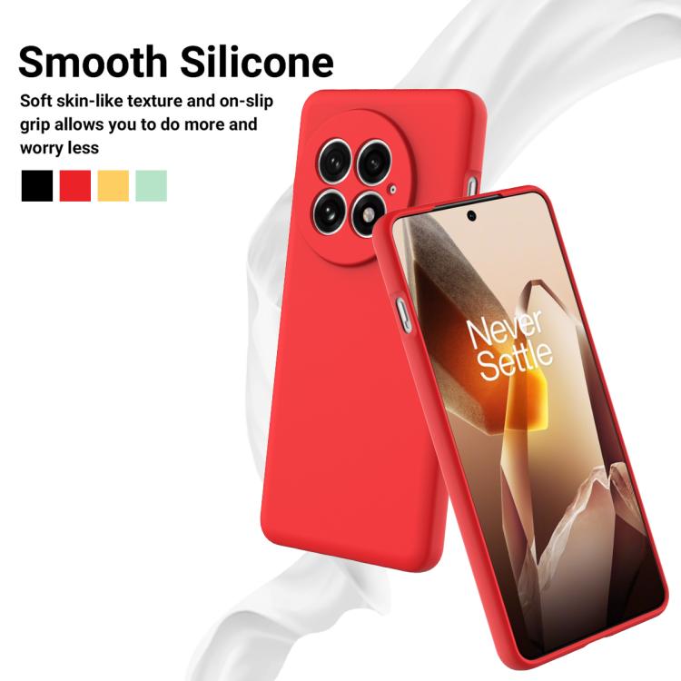 For OnePlus 13 Solid Color Liquid Silicone Dropproof Full Coverage Phone Case