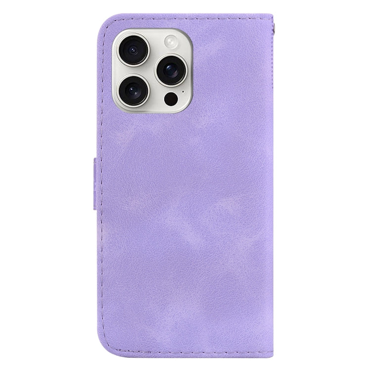 For iPhone 16 Pro Seven-shaped Embossed Leather Phone Case