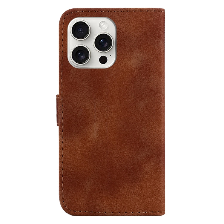 For iPhone 16 Pro Seven-shaped Embossed Leather Phone Case