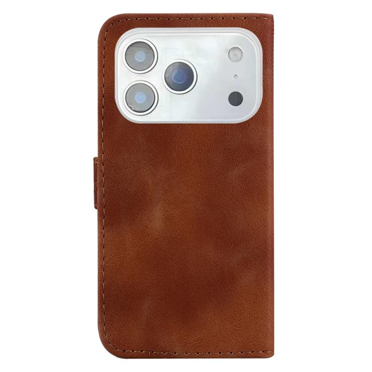 For iPhone 17 Pro Max Seven-shaped Embossed Leather Phone Case