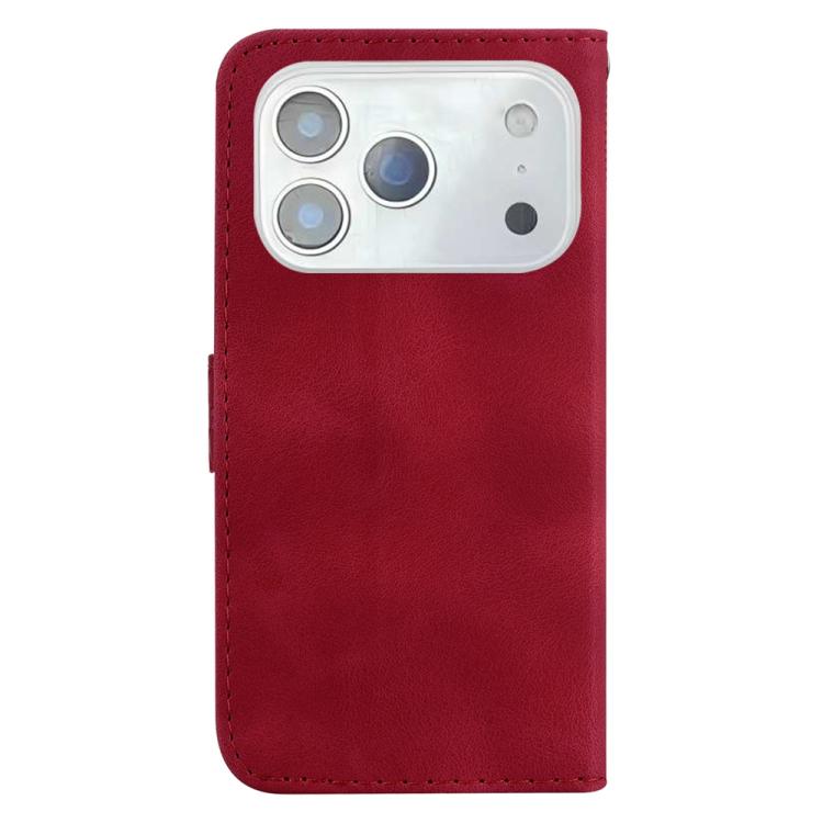 For iPhone 17 Pro Max Seven-shaped Embossed Leather Phone Case