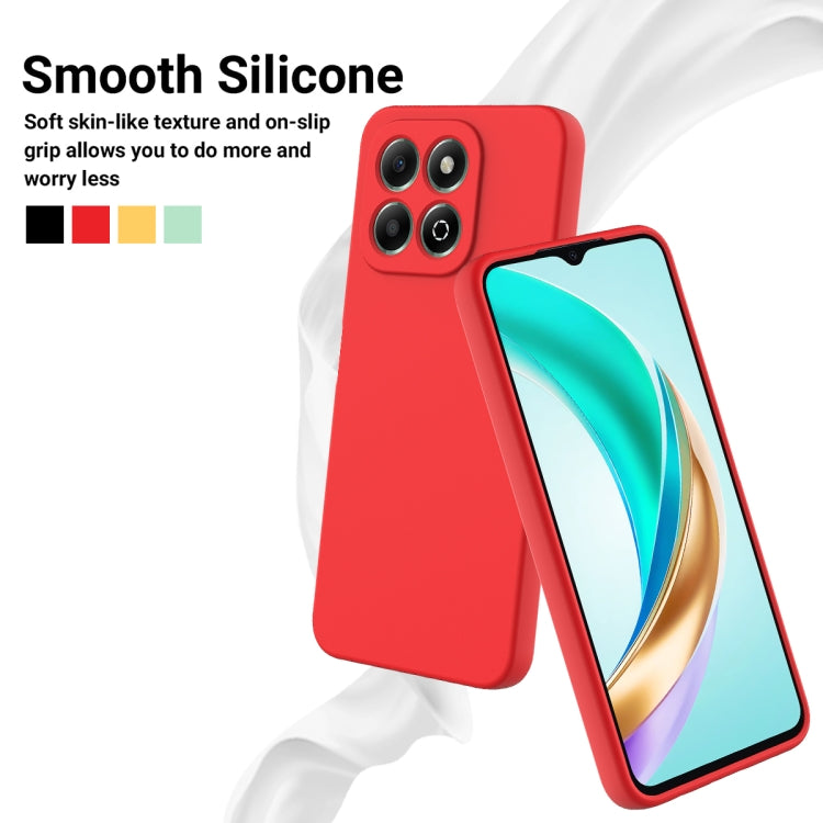 For Honor X6b 4G Solid Color Liquid Silicone Dropproof Full Coverage Phone Case