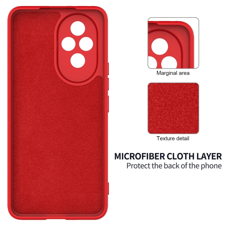 For Honor 200 Pro Solid Color Liquid Silicone Dropproof Full Coverage Phone Case