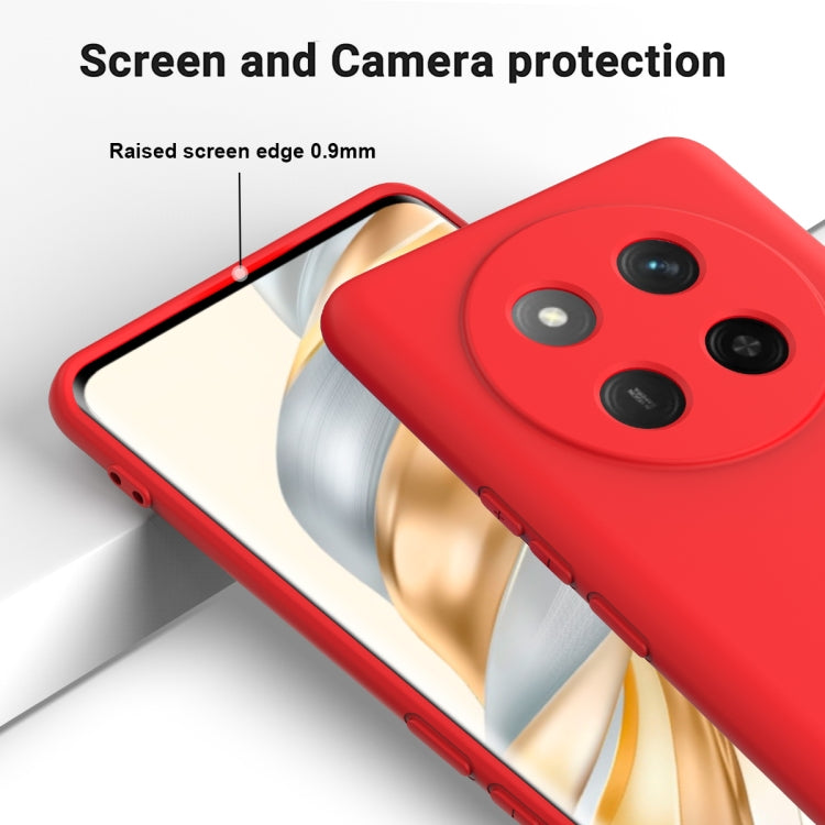 For Honor X60 Pro Solid Color Liquid Silicone Dropproof Full Coverage Phone Case