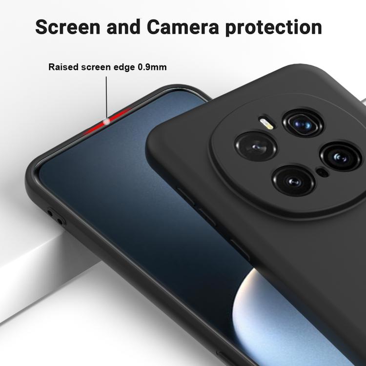 For Honor Magic7 Pro Solid Color Liquid Silicone Dropproof Full Coverage Phone Case