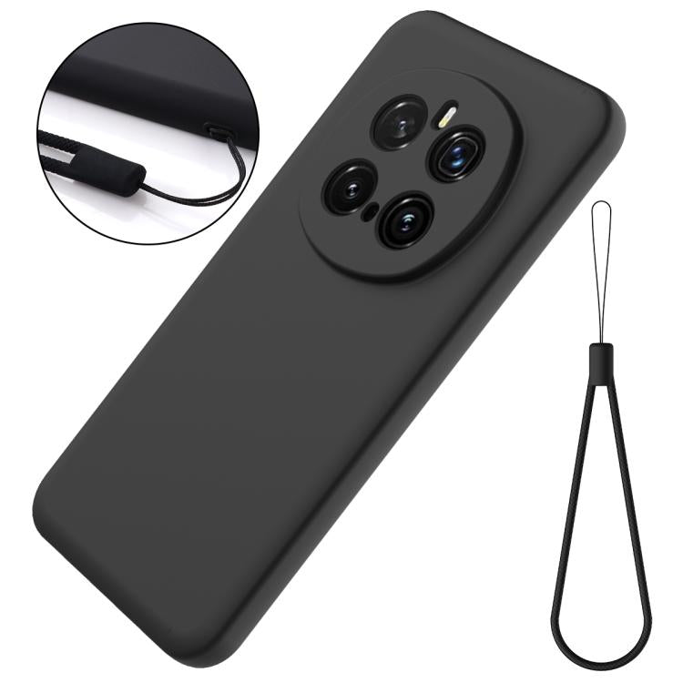 For Honor Magic7 Pro Solid Color Liquid Silicone Dropproof Full Coverage Phone Case
