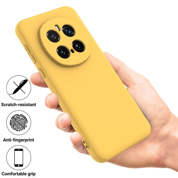For Honor Magic7 Pro Solid Color Liquid Silicone Dropproof Full Coverage Phone Case
