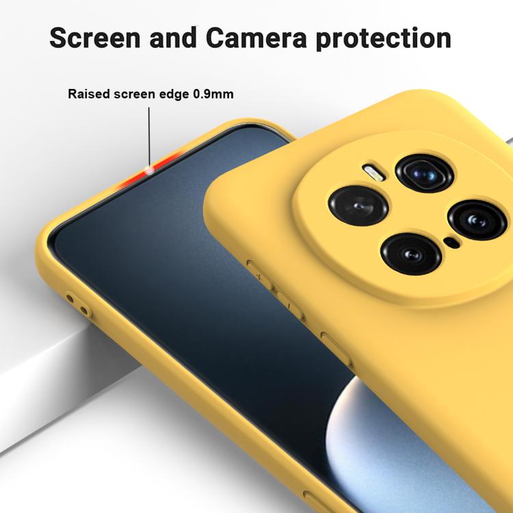 For Honor Magic7 Pro Solid Color Liquid Silicone Dropproof Full Coverage Phone Case