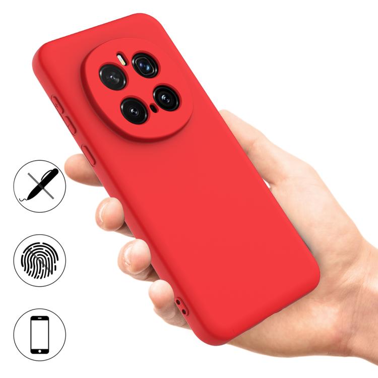 For Honor Magic7 Pro Solid Color Liquid Silicone Dropproof Full Coverage Phone Case