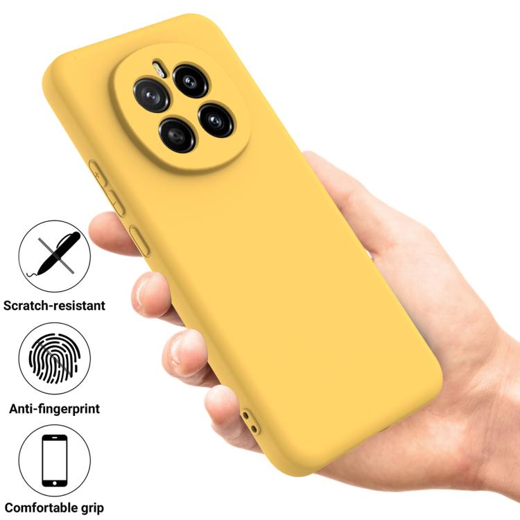 For Honor Magic7 Solid Color Liquid Silicone Dropproof Full Coverage Phone Case