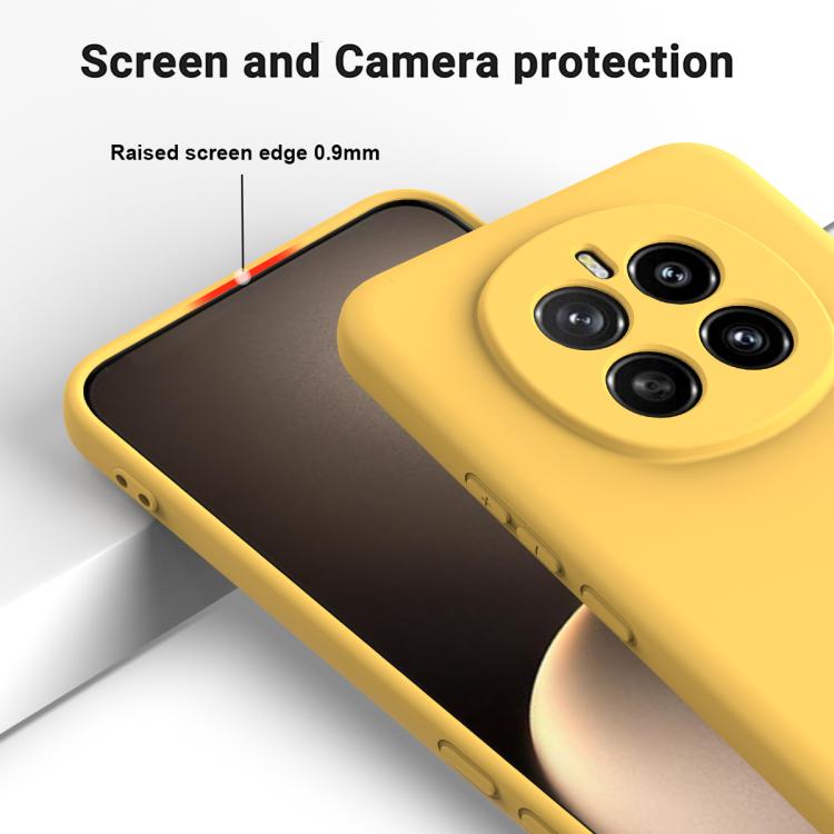 For Honor Magic7 Solid Color Liquid Silicone Dropproof Full Coverage Phone Case