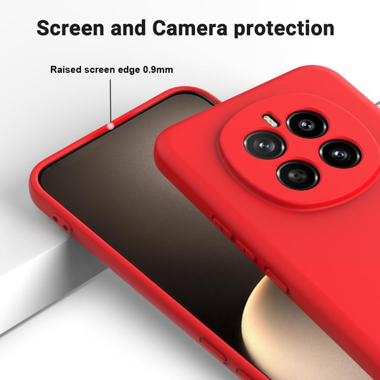 For Honor Magic7 Solid Color Liquid Silicone Dropproof Full Coverage Phone Case