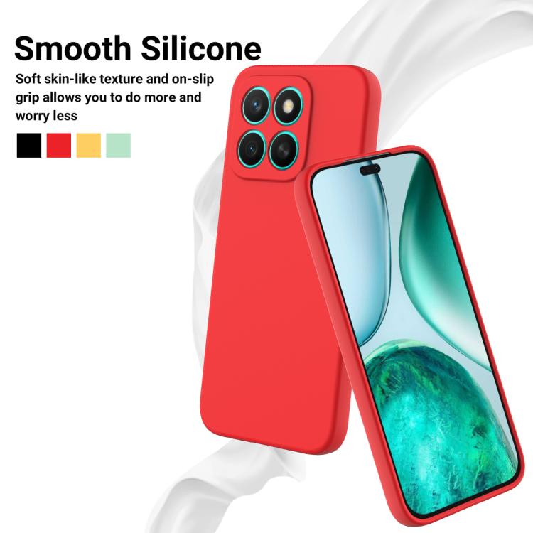 For Honor X8c 4G Solid Color Liquid Silicone Dropproof Full Coverage Phone Case