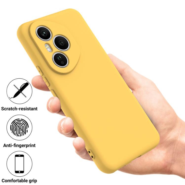 For Honor 400 Pro Global 160.8mm Solid Color Liquid Silicone Dropproof Full Coverage Phone Case