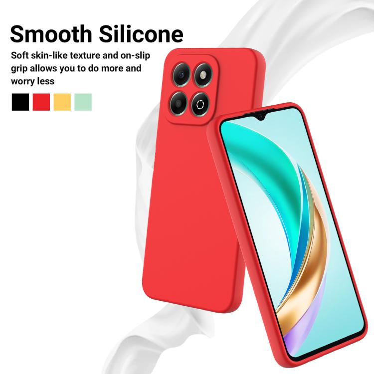 For Honor X6c 4G Solid Color Liquid Silicone Dropproof Full Coverage Phone Case