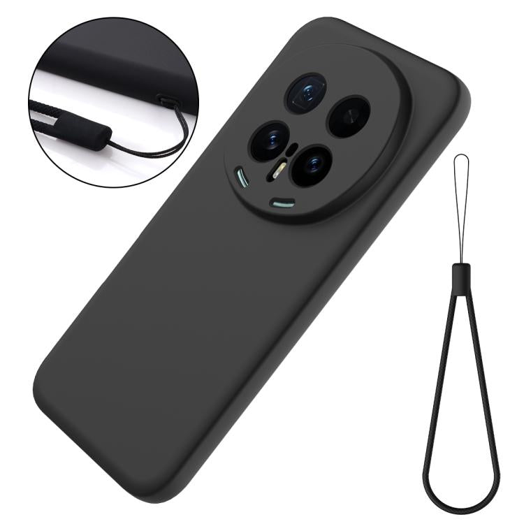 For Honor Magic8 Pro Solid Color Liquid Silicone Dropproof Full Coverage Phone Case
