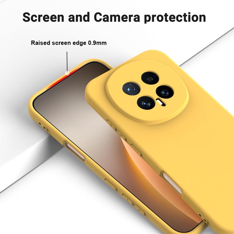 For Honor Magic8 Solid Color Liquid Silicone Dropproof Full Coverage Phone Case