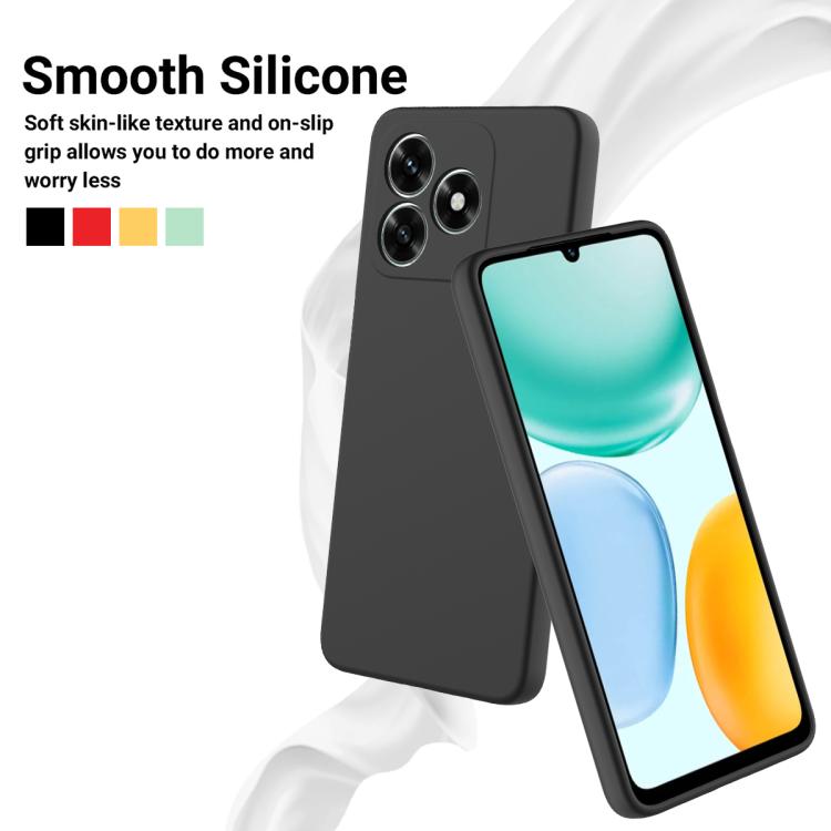 For Honor X8d 4G Solid Color Liquid Silicone Dropproof Full Coverage Phone Case