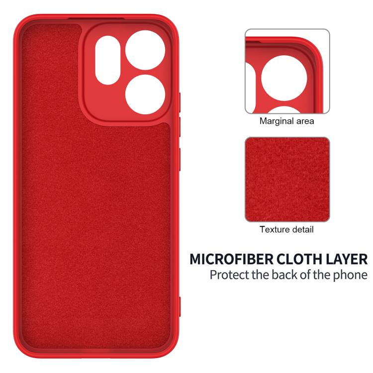 For Honor X6d 5G Solid Color Liquid Silicone Dropproof Full Coverage Phone Case
