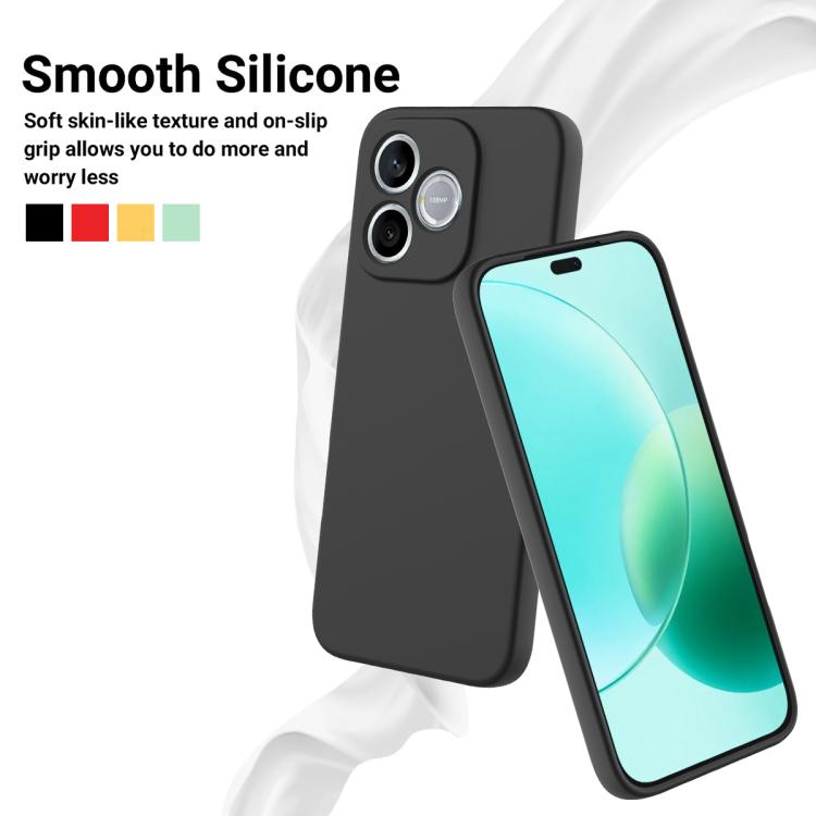 For Honor 600 Lite Global / 500 Smart 5G Solid Color Liquid Silicone Dropproof Full Coverage Phone Case