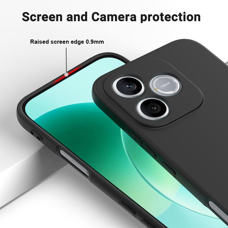 For Honor 600 Lite Global / 500 Smart 5G Solid Color Liquid Silicone Dropproof Full Coverage Phone Case