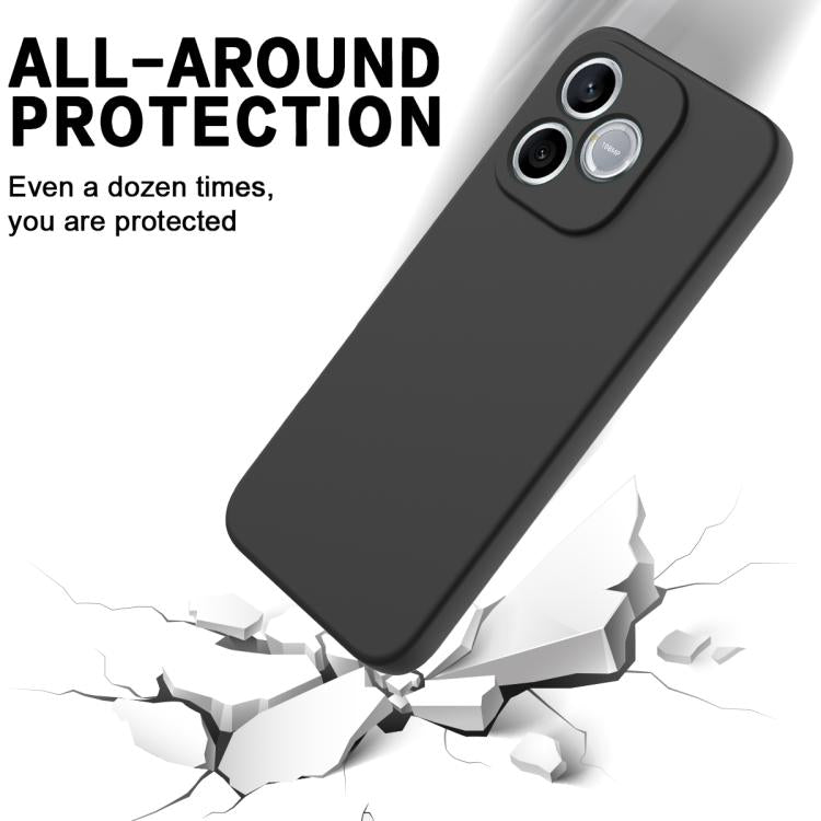 For Honor 600 Lite Global / 500 Smart 5G Solid Color Liquid Silicone Dropproof Full Coverage Phone Case