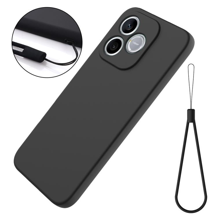 For Honor 600 Lite Global / 500 Smart 5G Solid Color Liquid Silicone Dropproof Full Coverage Phone Case