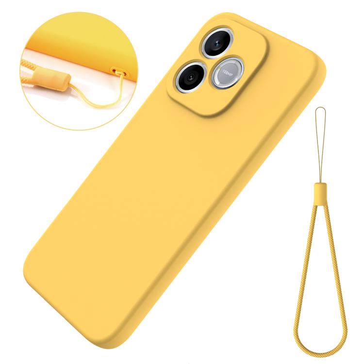 For Honor 600 Lite Global / 500 Smart 5G Solid Color Liquid Silicone Dropproof Full Coverage Phone Case