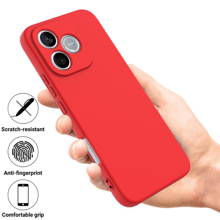 For Honor 600 Lite Global / 500 Smart 5G Solid Color Liquid Silicone Dropproof Full Coverage Phone Case