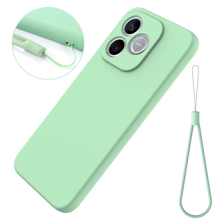 For Honor 600 Lite Global / 500 Smart 5G Solid Color Liquid Silicone Dropproof Full Coverage Phone Case