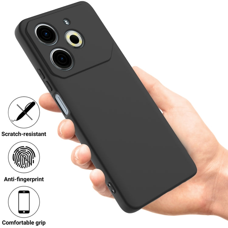 For Tecno Pova 6 Neo 4G Solid Color Liquid Silicone Dropproof Full Coverage Phone Case