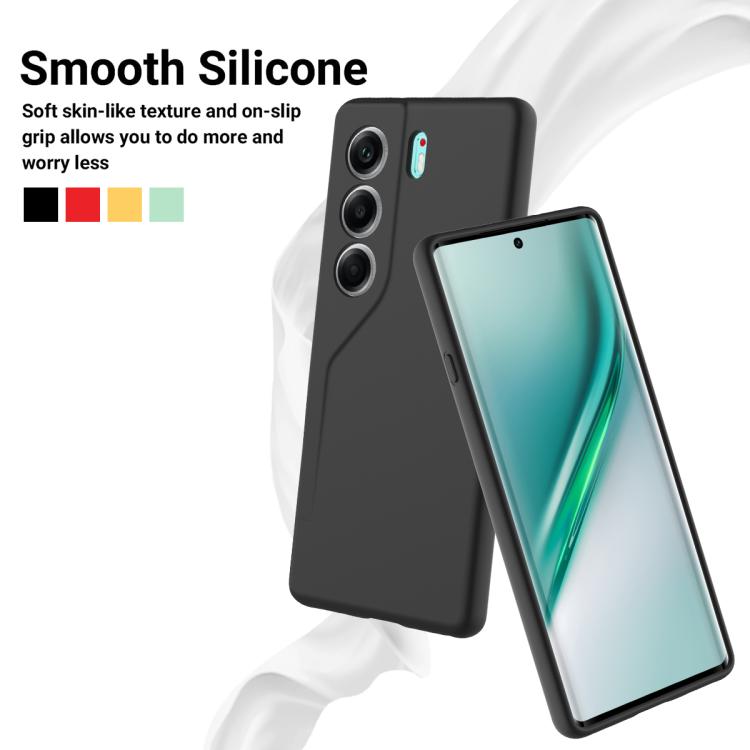For Tecno Camon 40 4G Solid Color Liquid Silicone Dropproof Full Coverage Phone Case