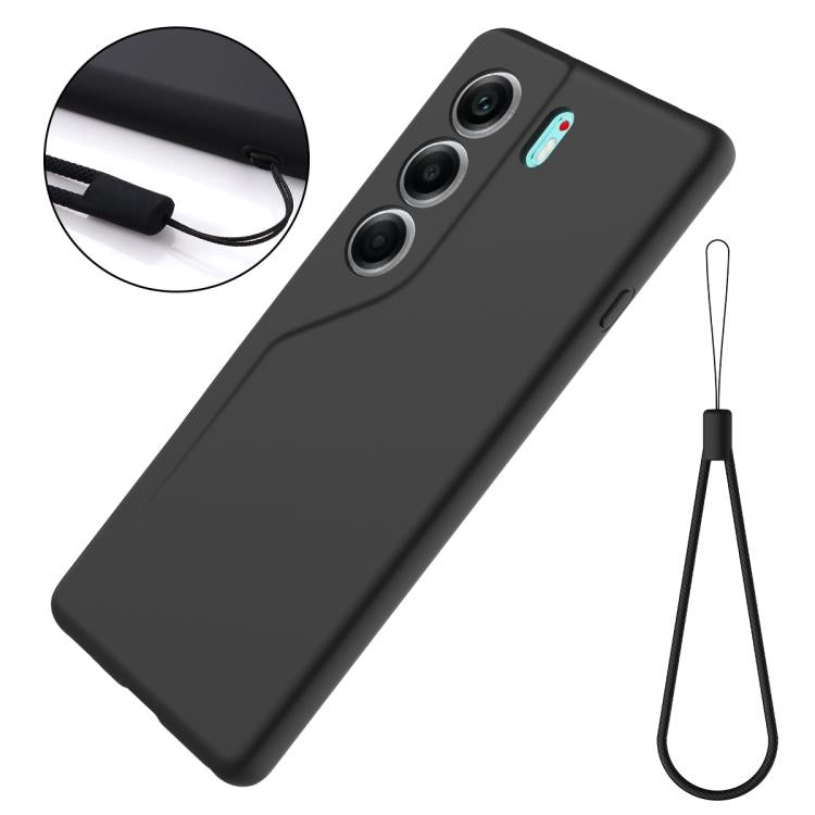 For Tecno Camon 40 4G Solid Color Liquid Silicone Dropproof Full Coverage Phone Case