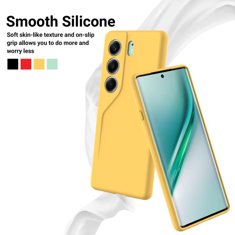 For Tecno Camon 40 4G Solid Color Liquid Silicone Dropproof Full Coverage Phone Case