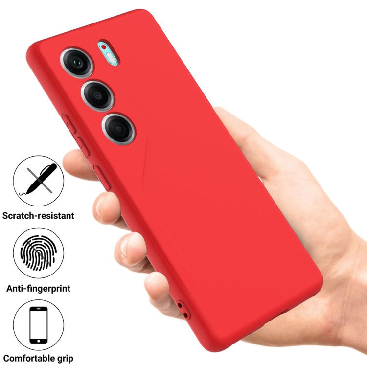 For Tecno Camon 40 4G Solid Color Liquid Silicone Dropproof Full Coverage Phone Case