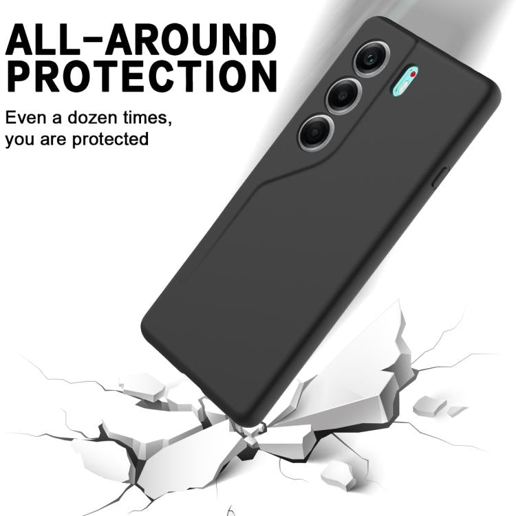 For Tecno Camon 40 Pro 4G Solid Color Liquid Silicone Dropproof Full Coverage Phone Case