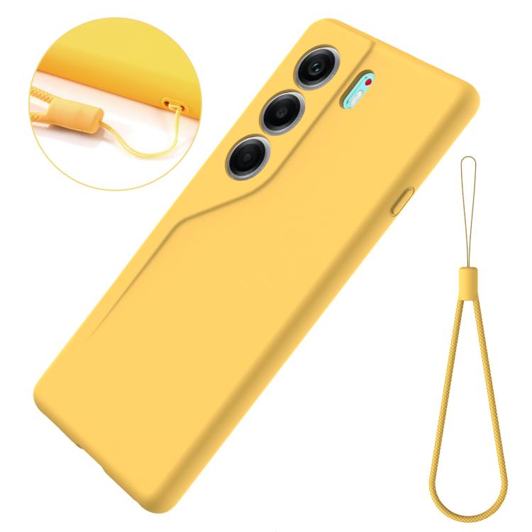 For Tecno Camon 40 Pro 4G Solid Color Liquid Silicone Dropproof Full Coverage Phone Case