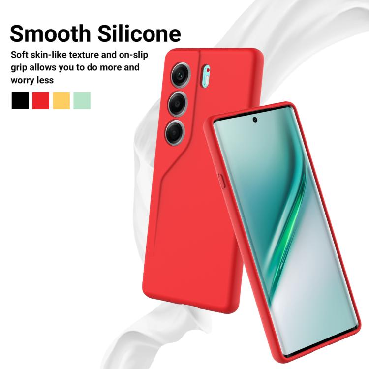 For Tecno Camon 40 Pro 5G Solid Color Liquid Silicone Dropproof Full Coverage Phone Case