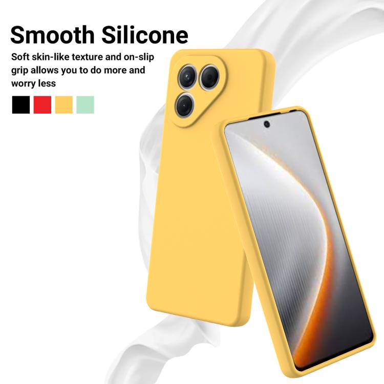 For Tecno Pava 7 4G / Pava 7 Neo Solid Color Liquid Silicone Dropproof Full Coverage Phone Case