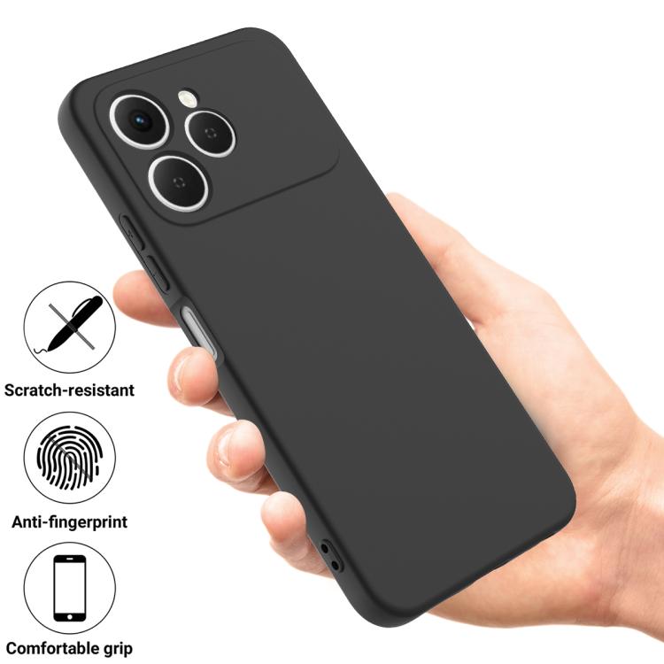 For Tecno Spark 40 4G Solid Color Liquid Silicone Dropproof Full Coverage Phone Case