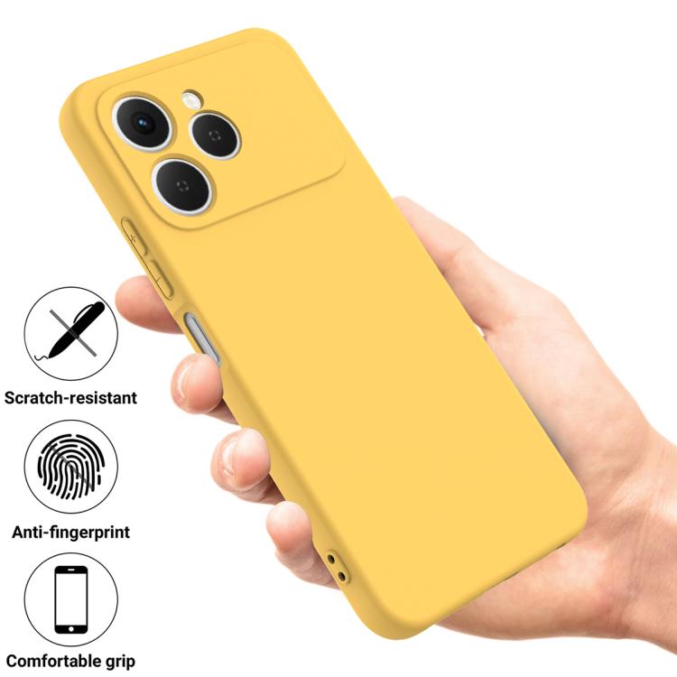 For Tecno Spark 40 4G Solid Color Liquid Silicone Dropproof Full Coverage Phone Case