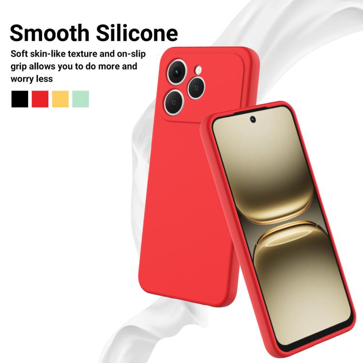 For Tecno Spark 40 4G Solid Color Liquid Silicone Dropproof Full Coverage Phone Case