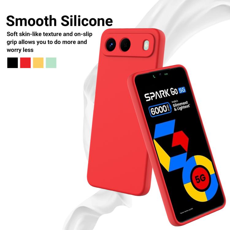 For Tecno Spark Go 5G / Spark 40 5G Solid Color Liquid Silicone Dropproof Full Coverage Phone Case