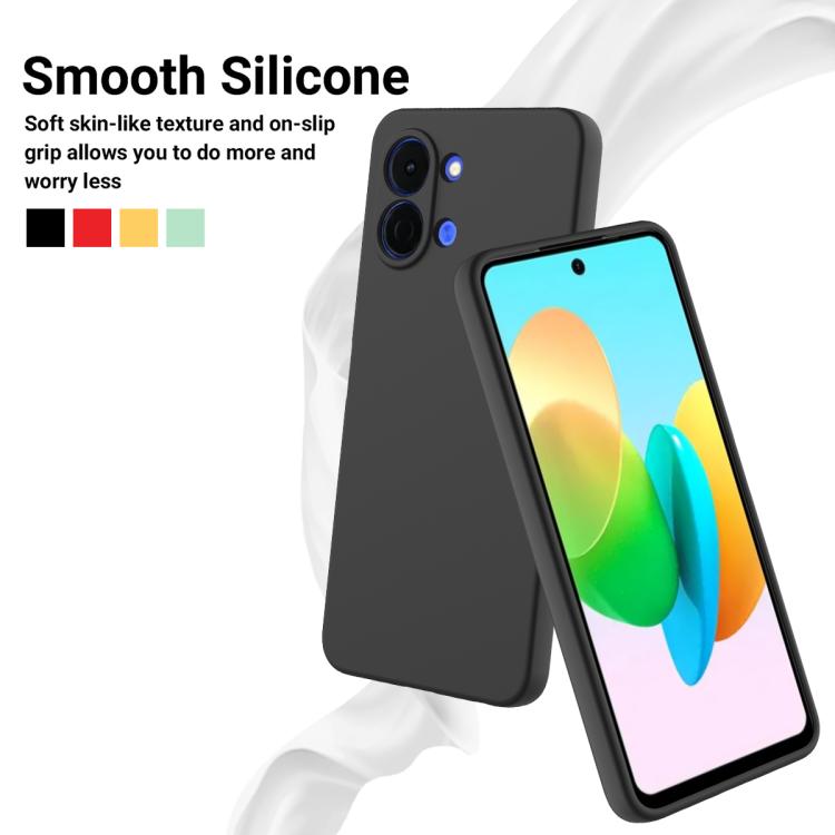 For Tecno Spark Go 3 Solid Color Liquid Silicone Dropproof Full Coverage Phone Case