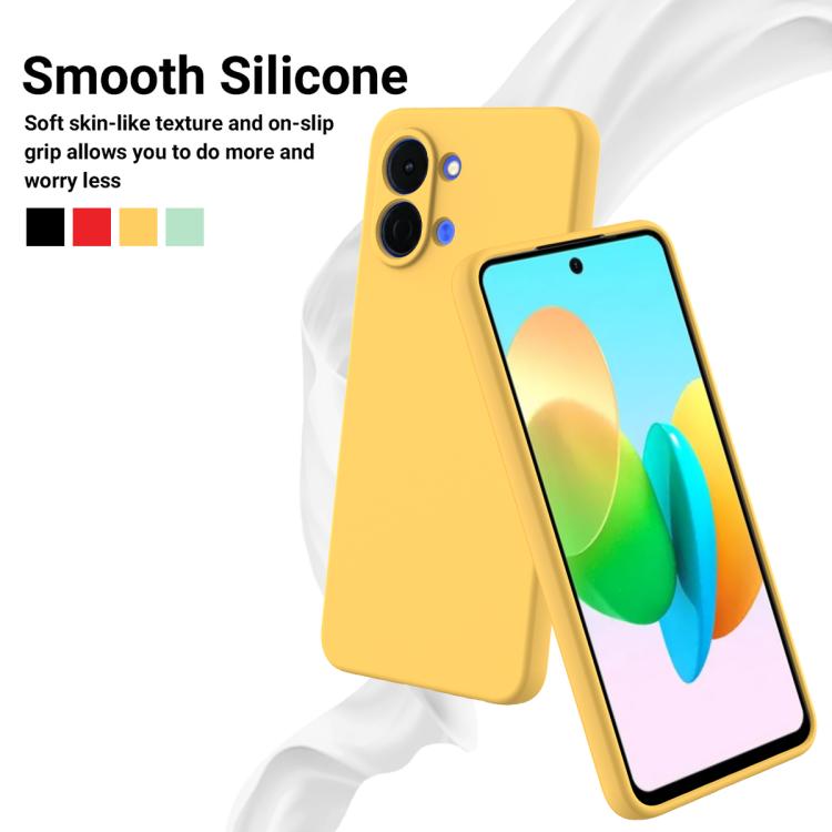 For Tecno Spark Go 3 Solid Color Liquid Silicone Dropproof Full Coverage Phone Case
