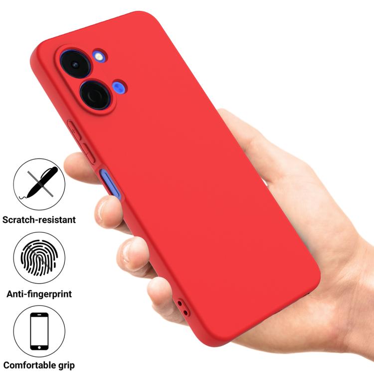 For Tecno Spark Go 3 Solid Color Liquid Silicone Dropproof Full Coverage Phone Case